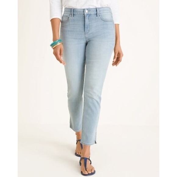 Chicos So Slimming Girlfriend High zrise Slim Leg Ankle Jeans Size 12 - Picture 1 of 9